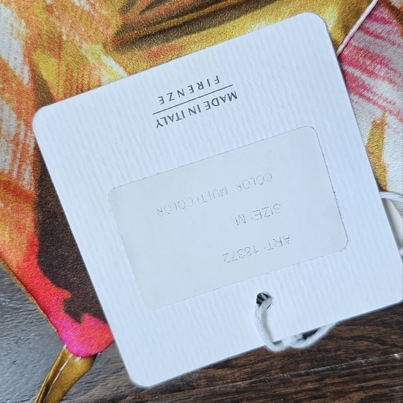 Civic 51 Floral Blouse Top  Sleevless Italy size M Pink Orange - Picture 3 of 4